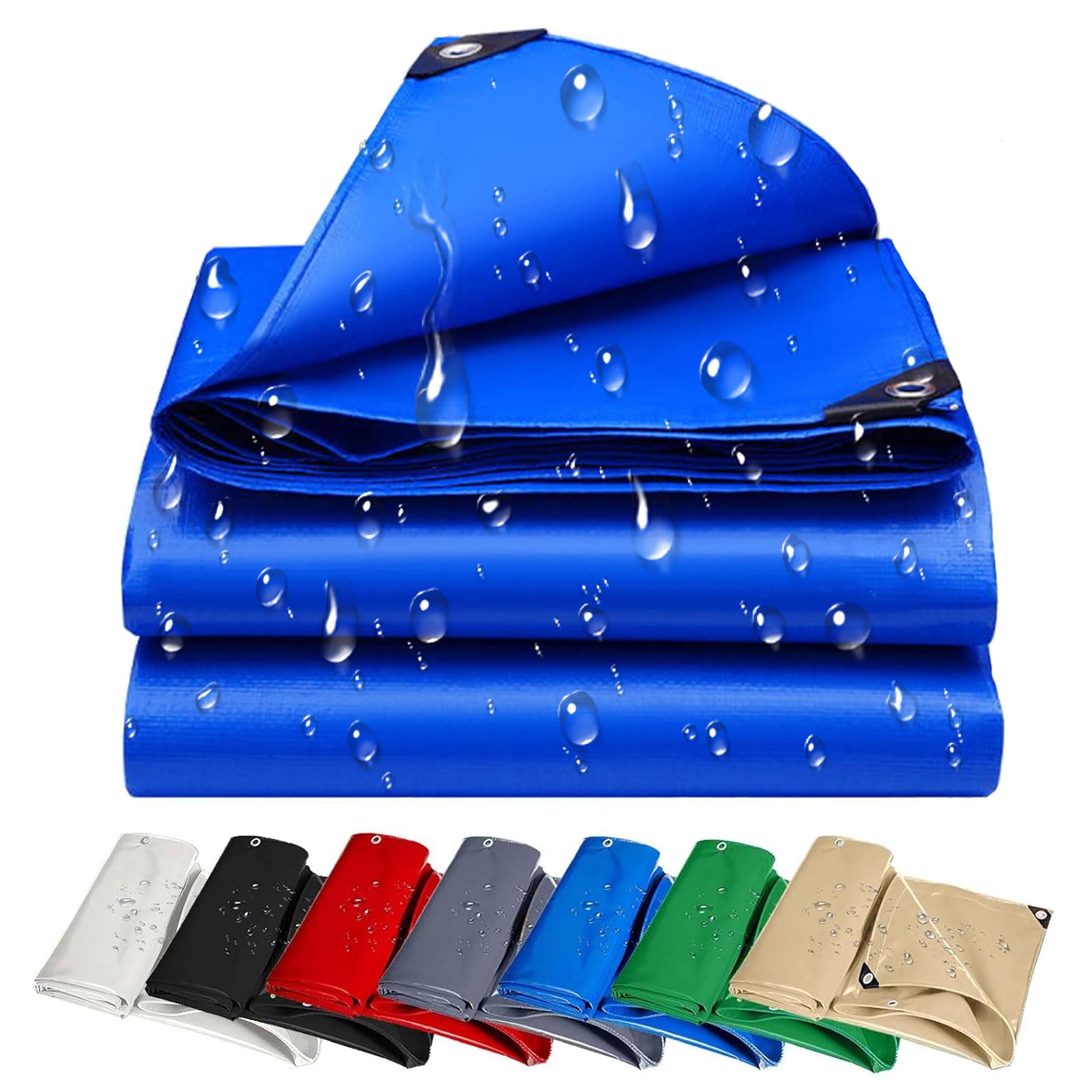 Lona impermeable para jardín 1.1x2.8m azul protectora con ojales plásticos