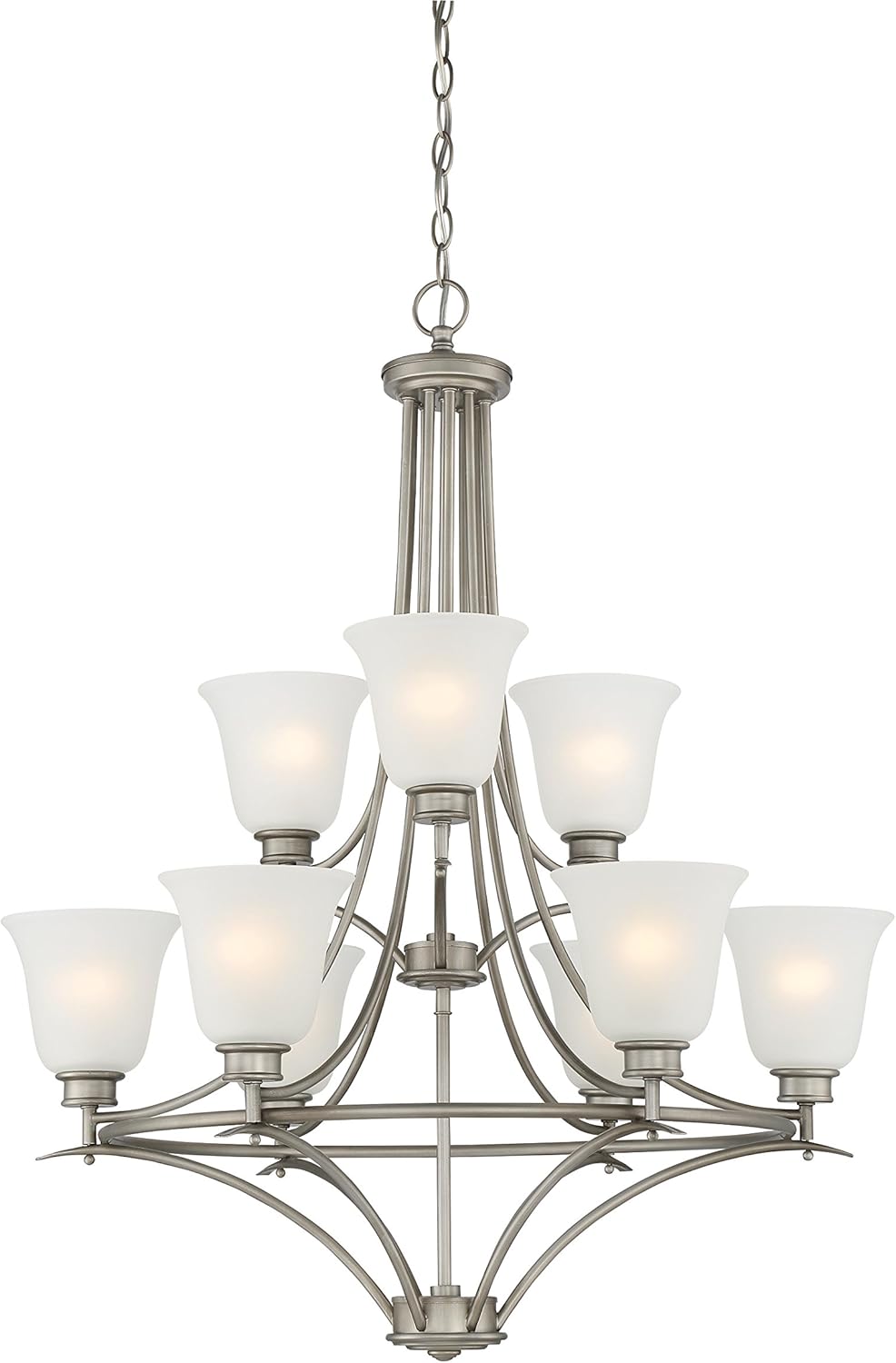 Designers Fountain 96989-MTP Montego 9 Light Chandelier, 35.75" x 29" x 29"