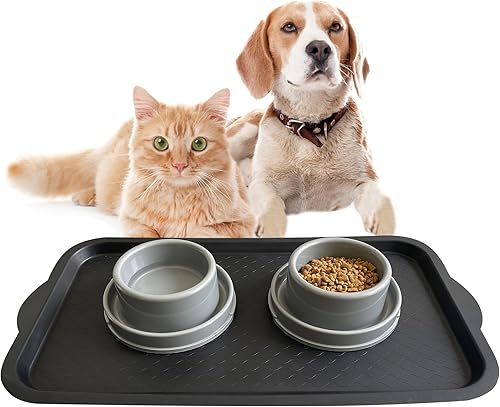 Miniatura 6 de PetLike Bandeja de botas para entrada, bandeja de comida para mascotas, bandeja de goma impermeable para zapatos para interiores y exteriores,