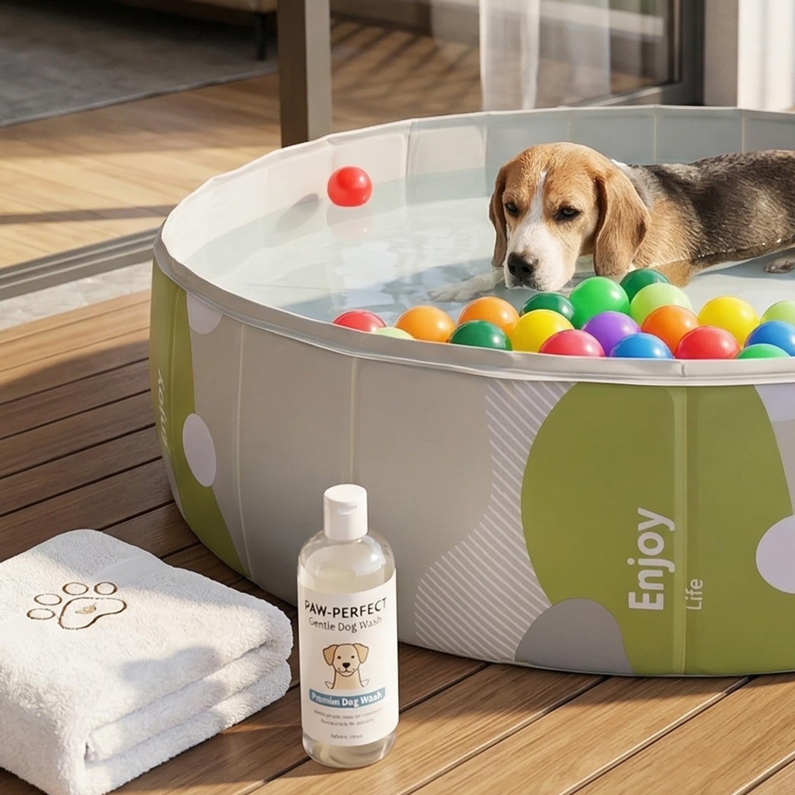 Piscina pieghevole per cani - 80 x 80 x 20 cm - Vasca portatile per cani - PVC spesso - Fondo antiscivolo - Piscina ecologica - Per cani e gatti - Giardino e balcone - Senza gonfiaggio