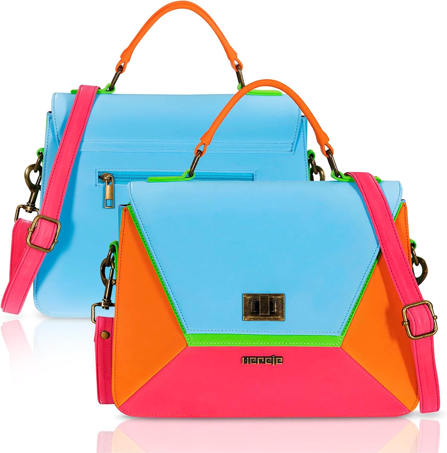 HEREJE Women Shoulder Bag - Chic Top Handle Leather Handbags For Women -Purses for Women - Retro Colorful Crossbody Bag -Spring Summer 2025 - Image 7