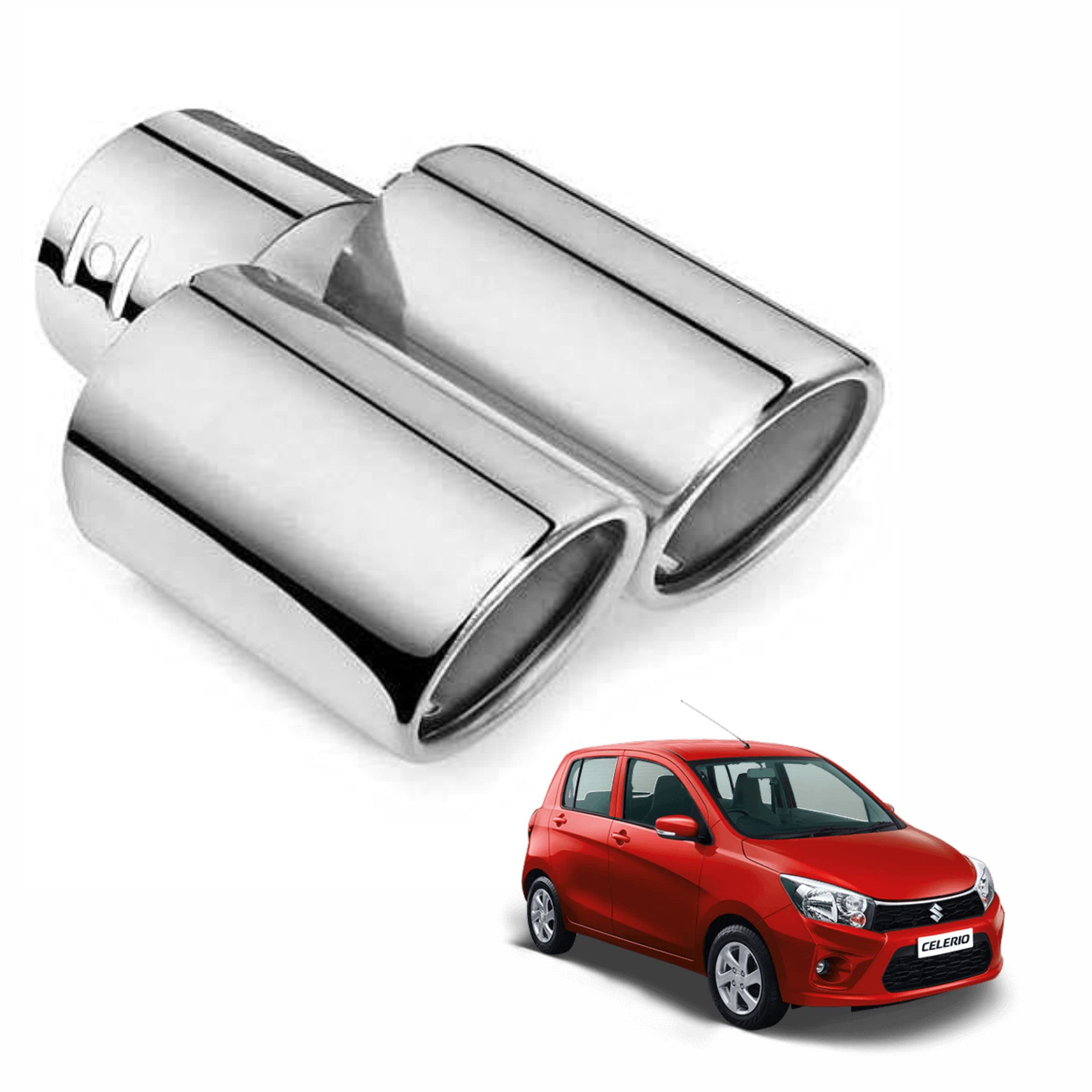 Dual Silencer Exhaust Tip Pipe Rustproof Stainless Steel Muffler Tail End Outlet 1Pcs For Maruti Suzuki New-gen Celerio-image-48