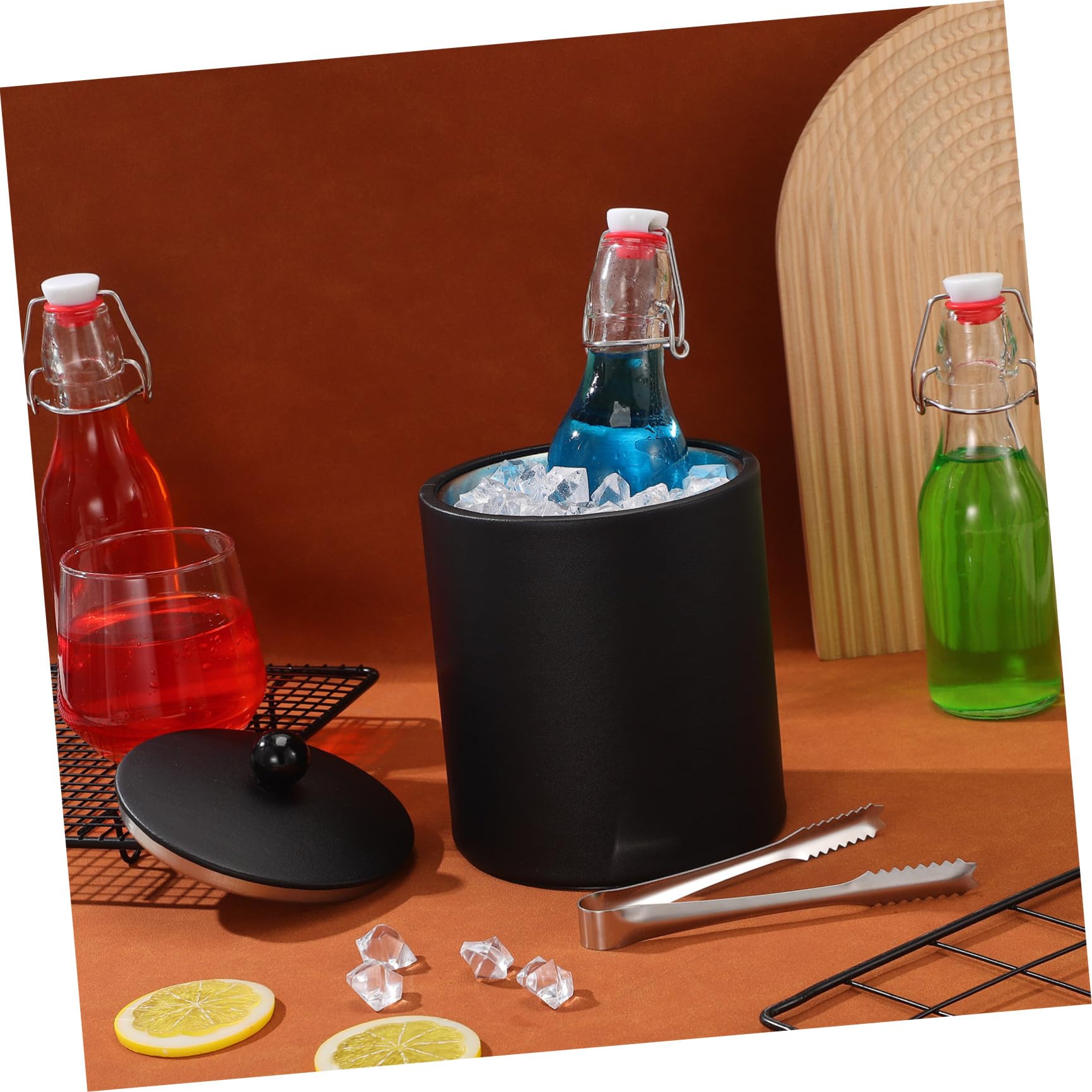 Secchiello e Design Semplice con Pinza per Ghiaccio in Acciaio Inossidabile Spesso capacità Ragionevole per Vacanze Estive e Tutte Le Occasioni