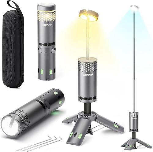 Luces de campamento recargables, linterna de campamento desmontable con soporte, lámpara telescópica impermeable para campamento, luz magnética para