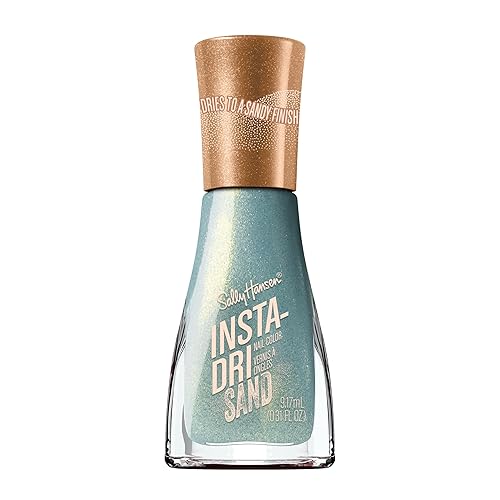 Sally Hansen Insta-Dri Esmalte de uñas en tono Arena Secado rápido, duración prolongada, brillo sin vetas Opaco, con destellos 137 Emerald Dunes