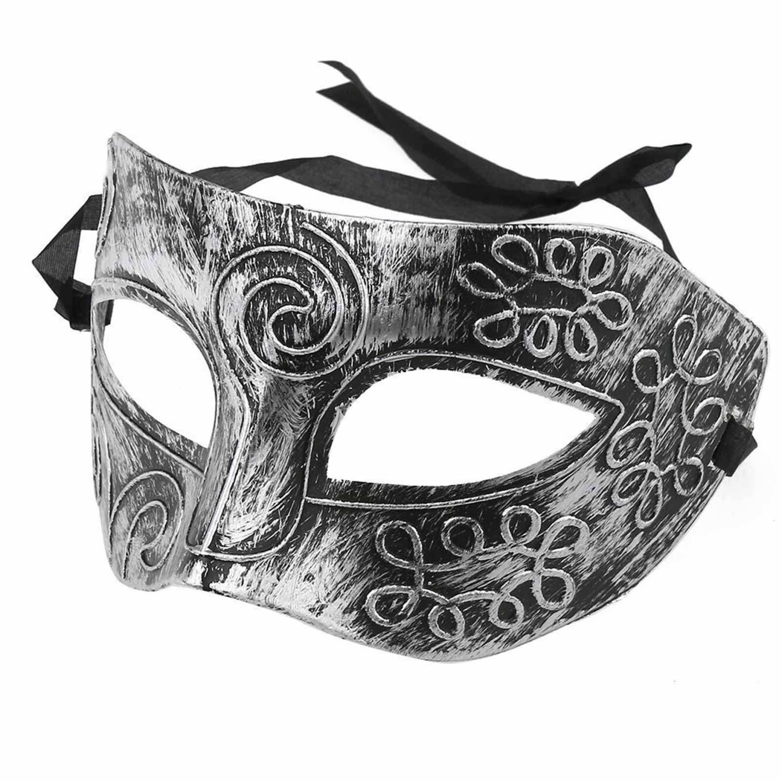 Venetian Mens Masquerade Ball Masks Face Mask for Party Fancy Dress Ball, Masked Ball, Halloween (Silver)