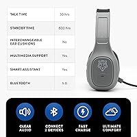Vista 3 de Blue Tiger Storm Gray - Auriculares Bluetooth Premium para Camioneros - Auriculares Inalámbricos Mono con Cancelación de Ruido y Micrófono - Sonido