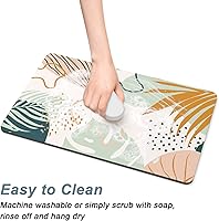 Vista 5 de Rnivvi Tapete de comida para perros, 12" x 19" bohemio absorbente para tazones de perros y gatos para comida y agua, linda alfombra antideslizante