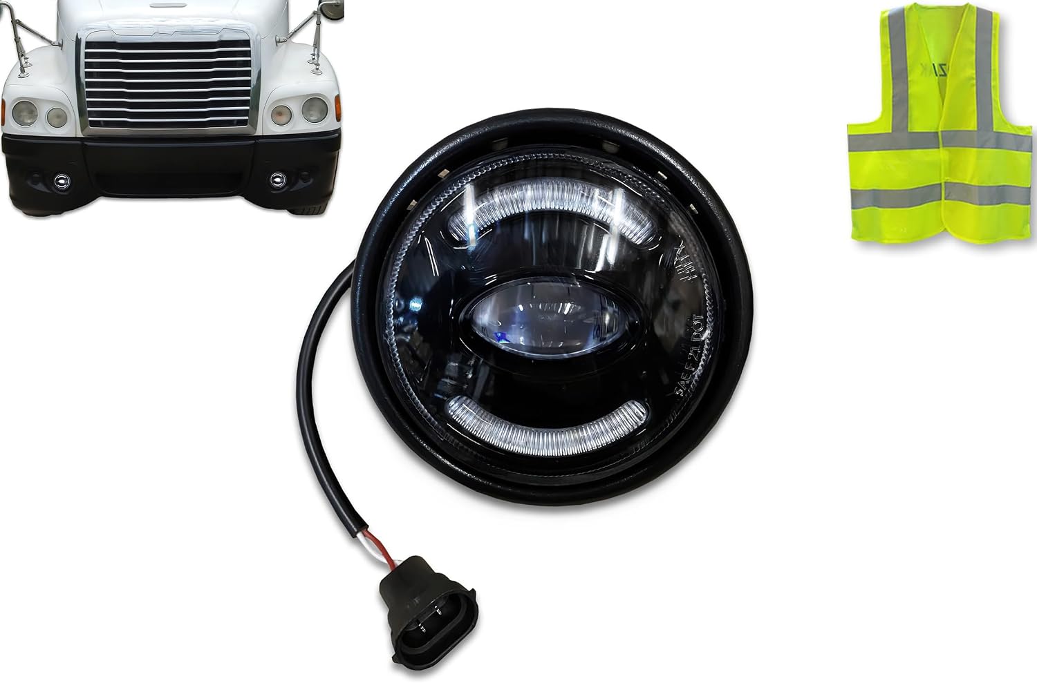 KOZAK LED Fog Light Right Passenger Side OEM # A66-03653-002 Compatible with Freightliner Century 2008+ PLUS Logo and Vest