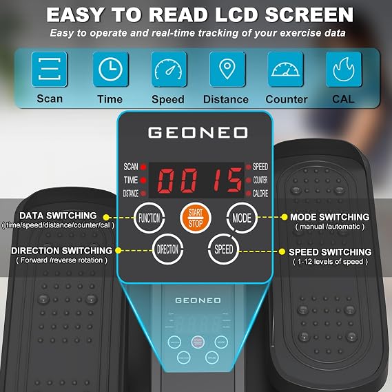 Under Desk Elliptical Machine, Electric Elliptical Leg Exerciser for Senior