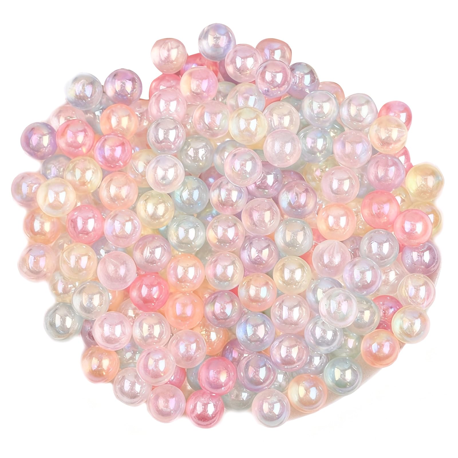 Lerpwige Coated Acrylic Craft Beads Without Hole Colorful Round for Jewelry Making Bracelets Beading Craft Supplies Acrylic