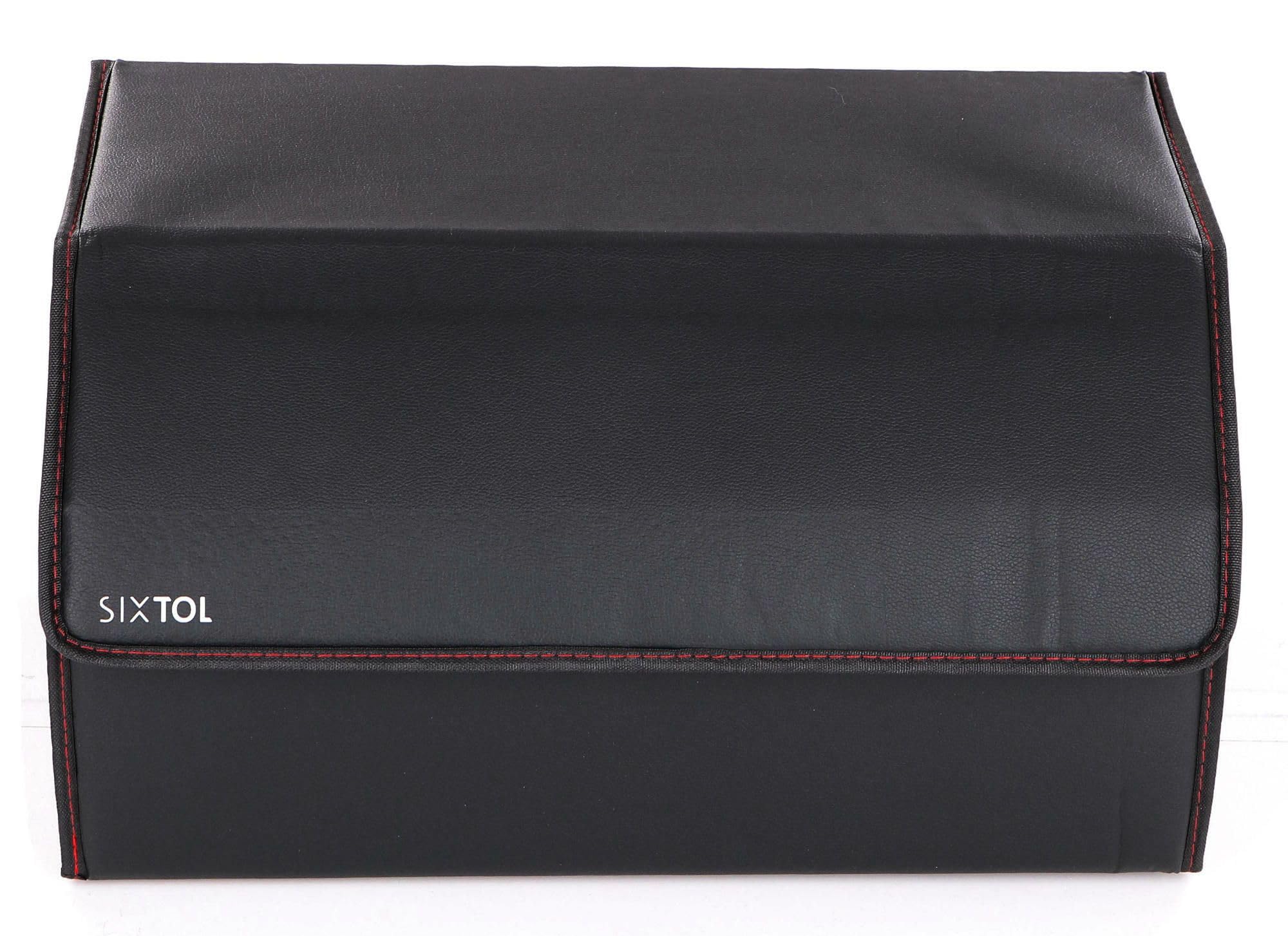 CAR COMPACT LEATHER L | Składany organizer do bagażnika z pokrywą | 2 przegrody | kompatybilny z większością samochodów osobowych