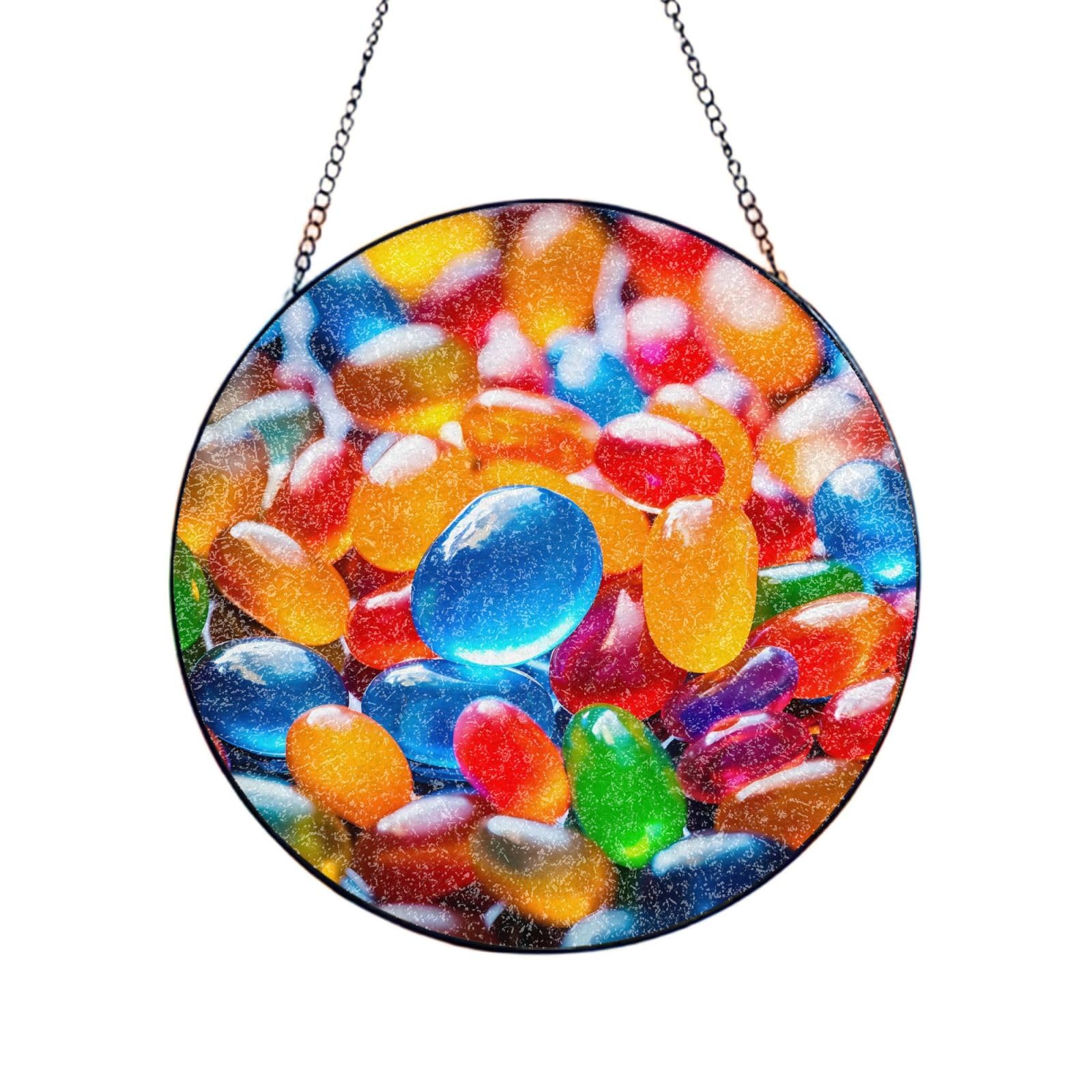Phayah Confectionery Print Stained Glass Window Hanging Sun Catchers Decoration Mother'S Day Birthday Gifts For Home Garden Porch 6in（15cm）