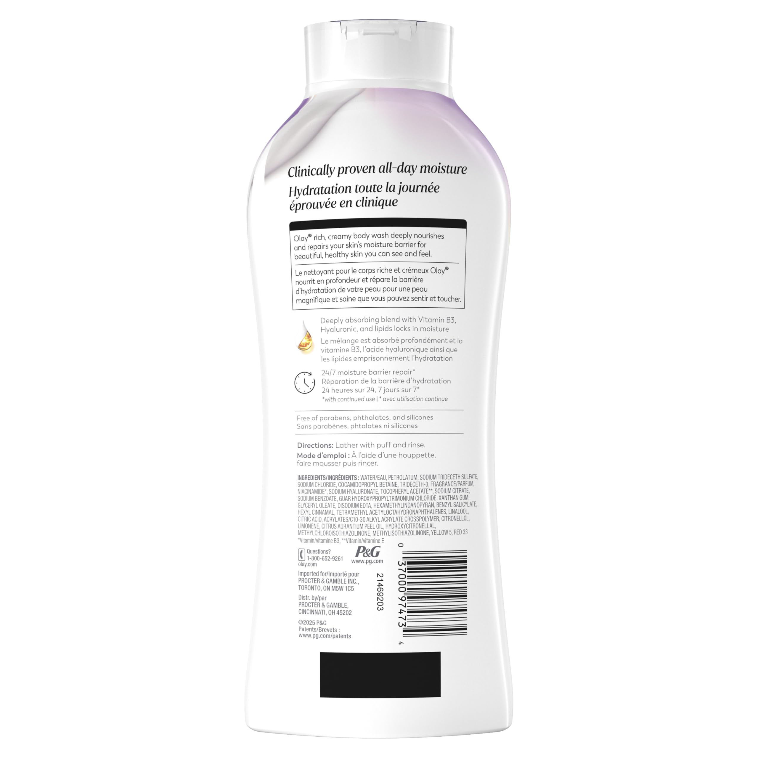 Olay Age Defying Body Wash with Vitamin E & B3 Complex, 22 Fl Oz (Pack of 4) for Moisturizing