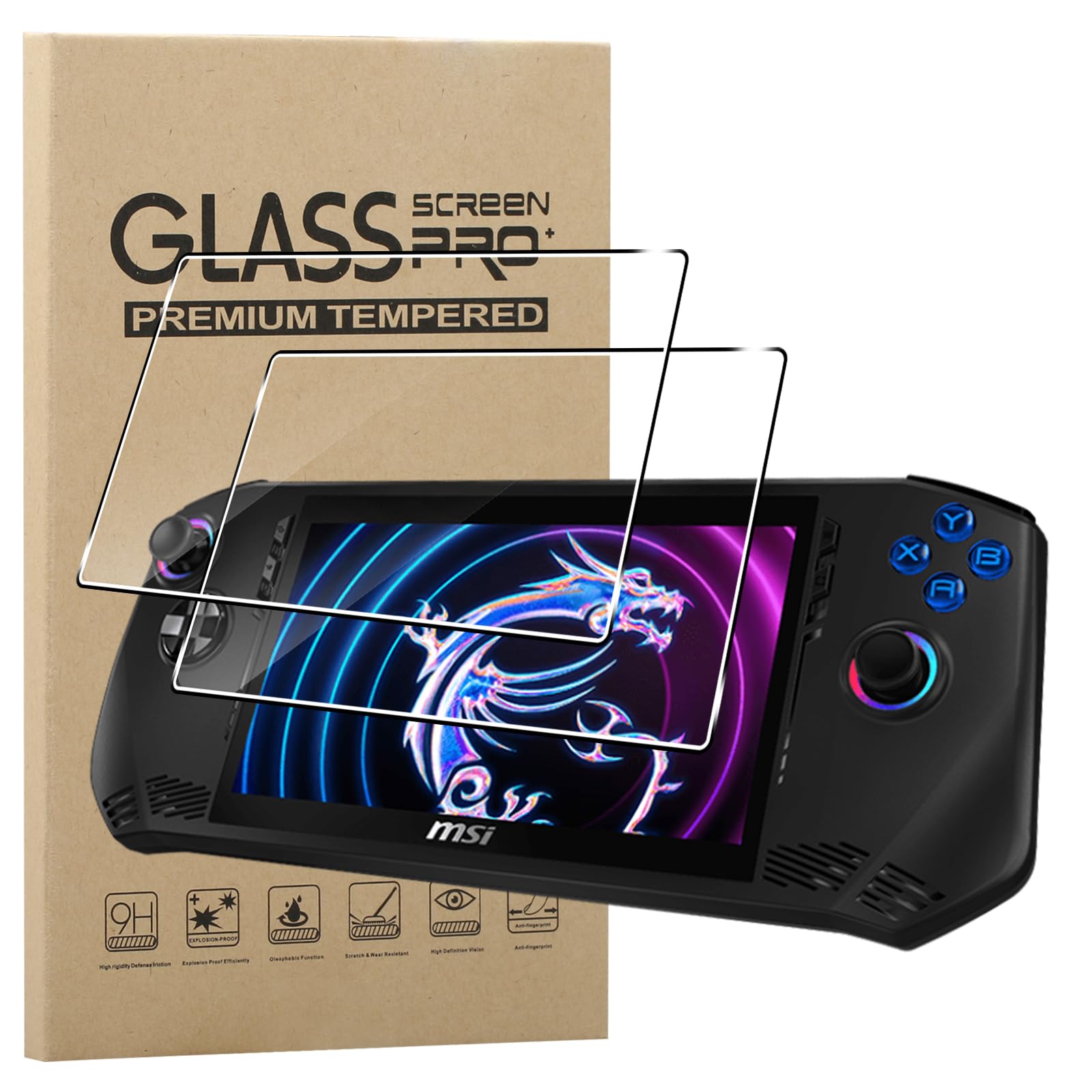 MEMELOKA Vetro Temperato per ASUS ROG Xbox Ally X/ROG Xbox Ally/MSI Claw, 2 Pezzi [Anti-Impronta][Senza Bolle] Durezza 9H Antigraffio HD Pellicola Protettiva