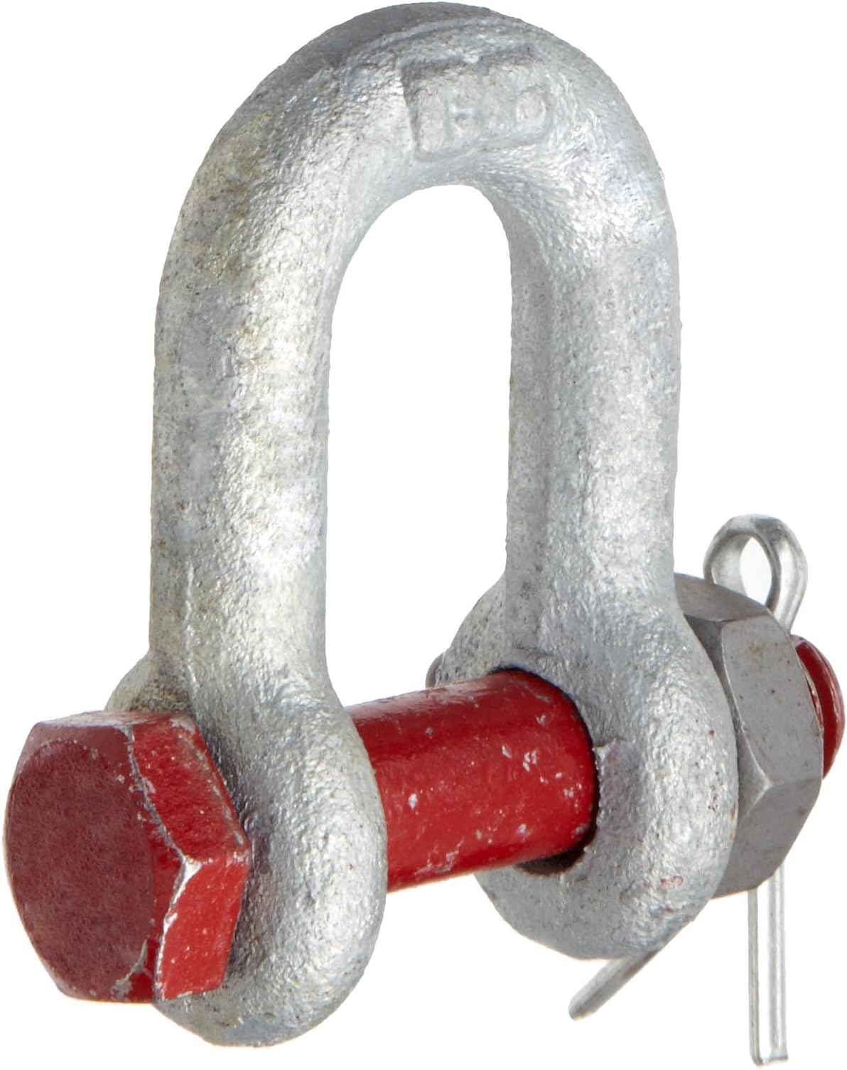 Crosby 1019772 Carbon Steel G-2150 Bolt Type Chain Shackle, Galvanized, 1 Ton Working Load Limit, 3/8" Size