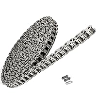 Vista 1 de Jeremywell Cadena de rodillos de acero inoxidable 40 SS 5 pies con 1 enlace de conexión