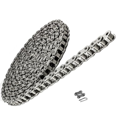 Jeremywell Cadena de rodillos de acero inoxidable 60 SS 10 pies con 1 enlace de conexión