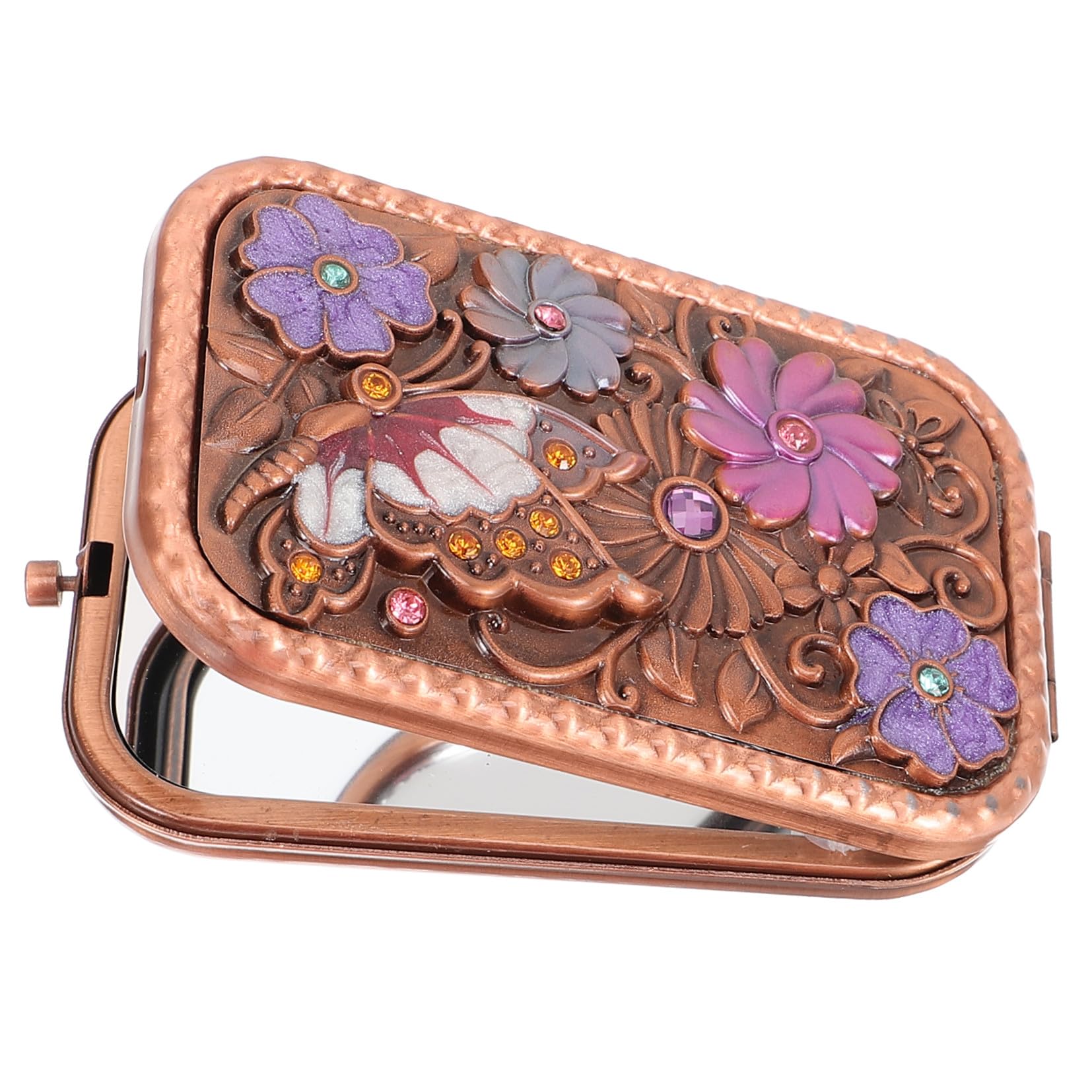 Miroir de maquillage pliable vintage double face portable chic