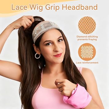 2 PCS Adjustable Wig Grip Headband Set