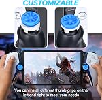DLseego Thumb Grips Caps for PlayStation Portal Remote Player, Full Protection Anti-Slip & Anti-Scratch Anti-Fingerprint Protective Cartoon Button Cap Cover 2 Thumb Stick Caps - Blue