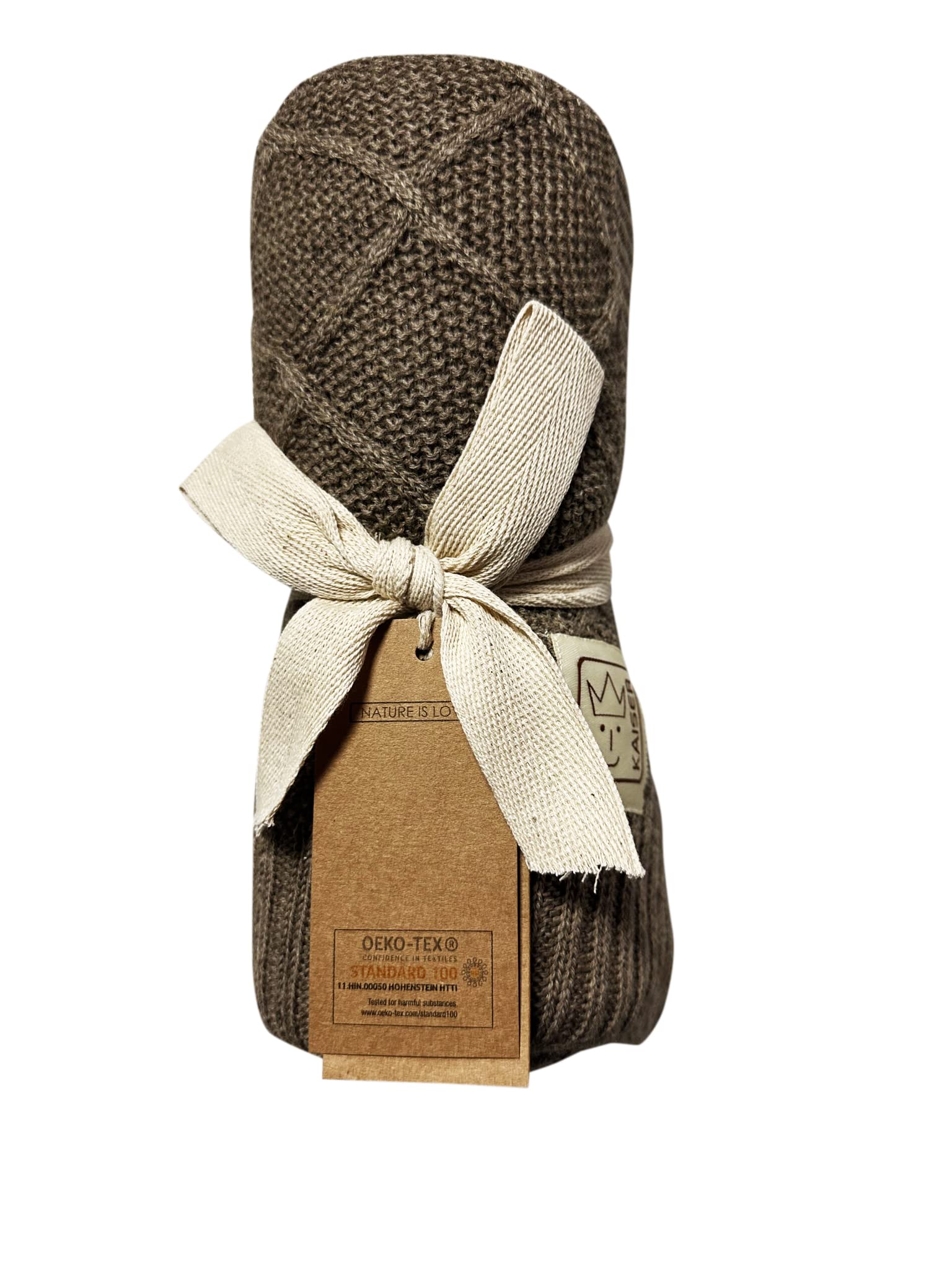 KAISER 65217391 "WOOL" - Manta para bebé de punto 100% lana merina, manta transpirable para bebé, todo el año, recién nacido, manta para cochecito, manta para bebé, color latté.