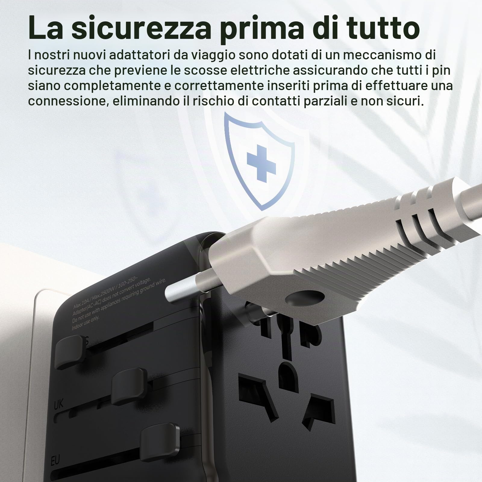 MINIX Adattatore da viaggio universale da 140 W, adattatore di alimentazione internazionale GaN III, 3 porte USB-C 1 USB-A, presa AC, caricabatterie da viaggio per fotocamere, computer portatili,