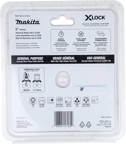 Miniatura 8 de Makita E-07244 X-Lock 5" Turbo Rim Diamond Blade para corte de mampostería