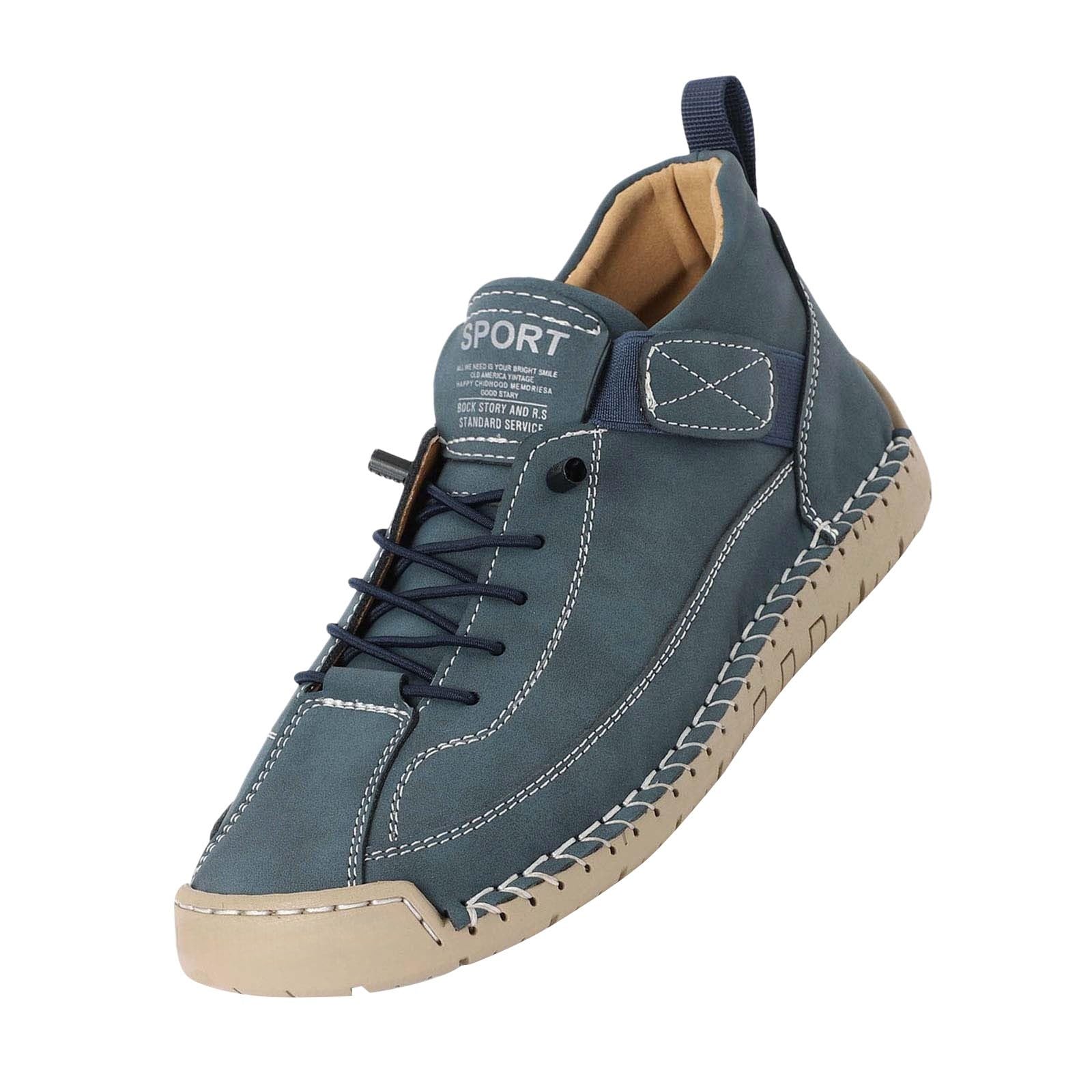 Zapatos casuales para caminar para mujer, mocasines ligeros, de piel sintética, cómodos, planos, para uso diario con correa ajustable, Navy, 40 EU