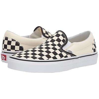 Vans Classic Slip On Checkerboard Skate Shoes Black and White Checker/White (Canvas)