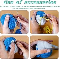 Vista 6 de Kit de Ganchillo para Principiantes Adultos - Aprende a Tejer Animales, 3 Lindos Patrones de Animales con Videotutoriales Paso a Paso, Kits