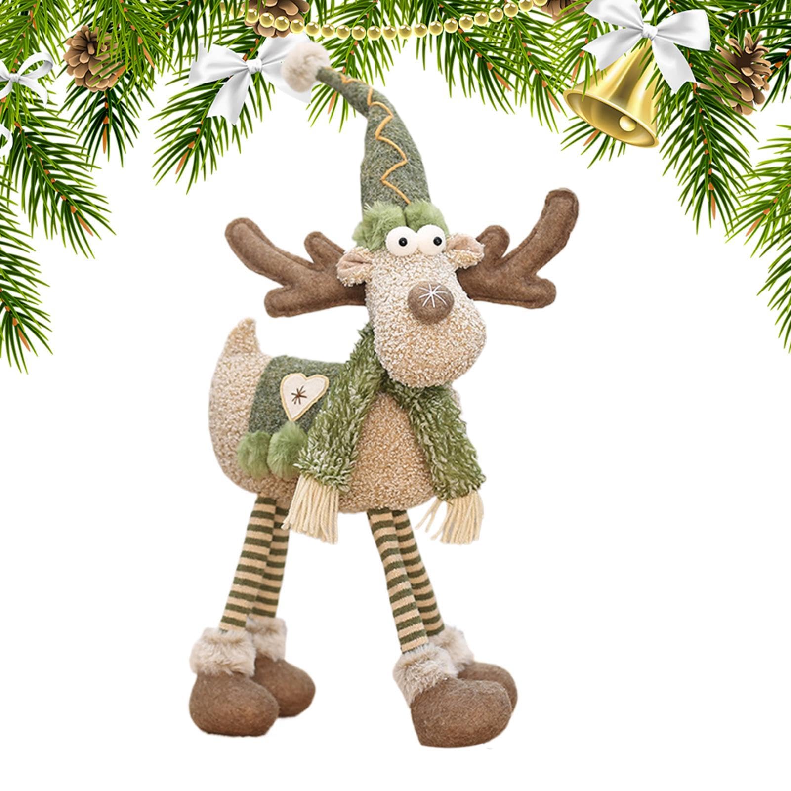 Renne de Noël à pattes longues et pieds rétractables pour décoration intérieure