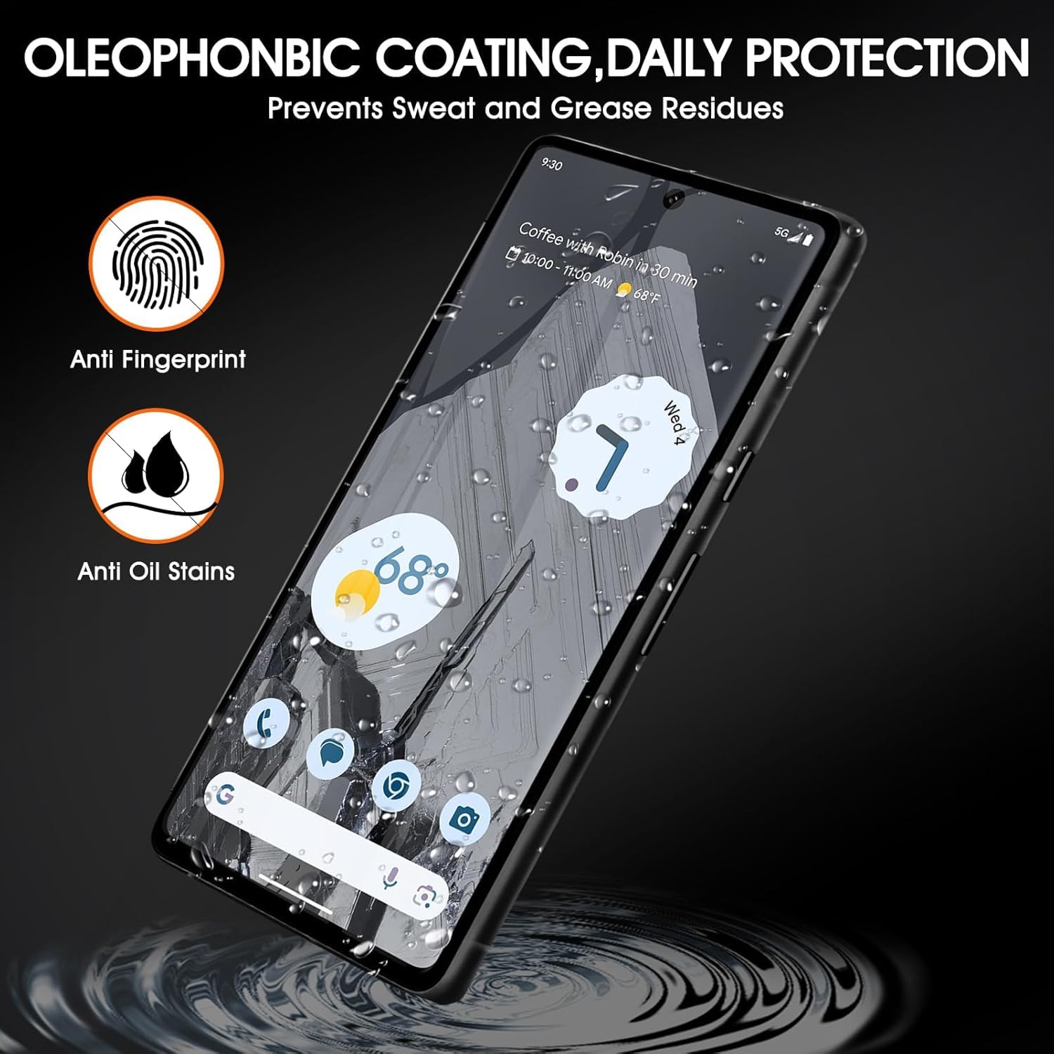 Protections D'écran Pour Google Pixel 7 Pro - Lot De 2 Films, Transparents, 100% Couvrant