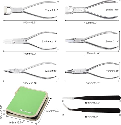 Miniatura 7 de SPEEDWOX Juego de 6 alicates para anteojos que incluye almohadilla de nariz, alicates de ajuste de flexión, alicates de ajuste de brazos, alicates
