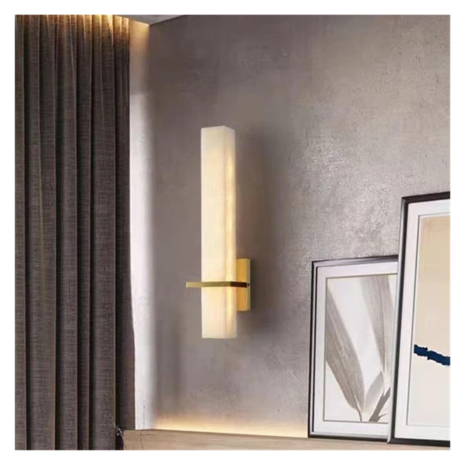 ASerZenith Light Luxury All Copper Marble Wall Lamp, Living Room Background Wall Lamp, Study Bedroom Bedside Lamp,Warm Light