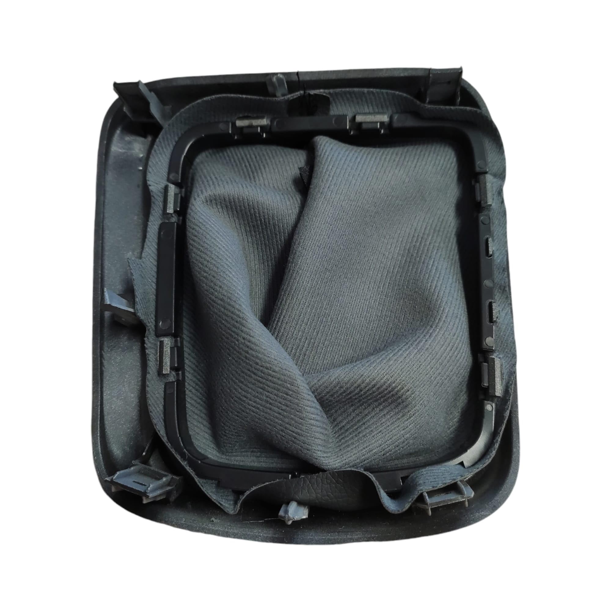 Soufflet de levier de vitesses en cuir noir compatible avec Fiat Tipo, avec crochets et cadre argenté