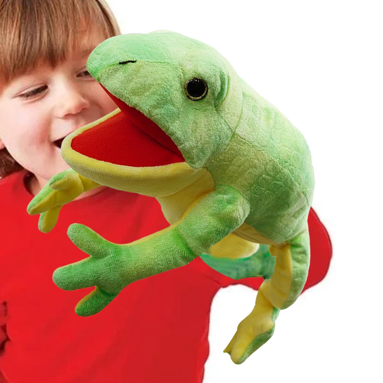 Marionetas de Mano con Móvil - Marioneta de Mano de Peluche Suave de Camaleón | Marionetas de Animales de Peluche Dulce, Regalos de Cumpleaños, Títeres de Mascotas para, Espectáculo