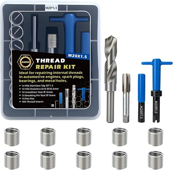 AKM 15PCS M20*1.5 Metric Thread Repair Kit
