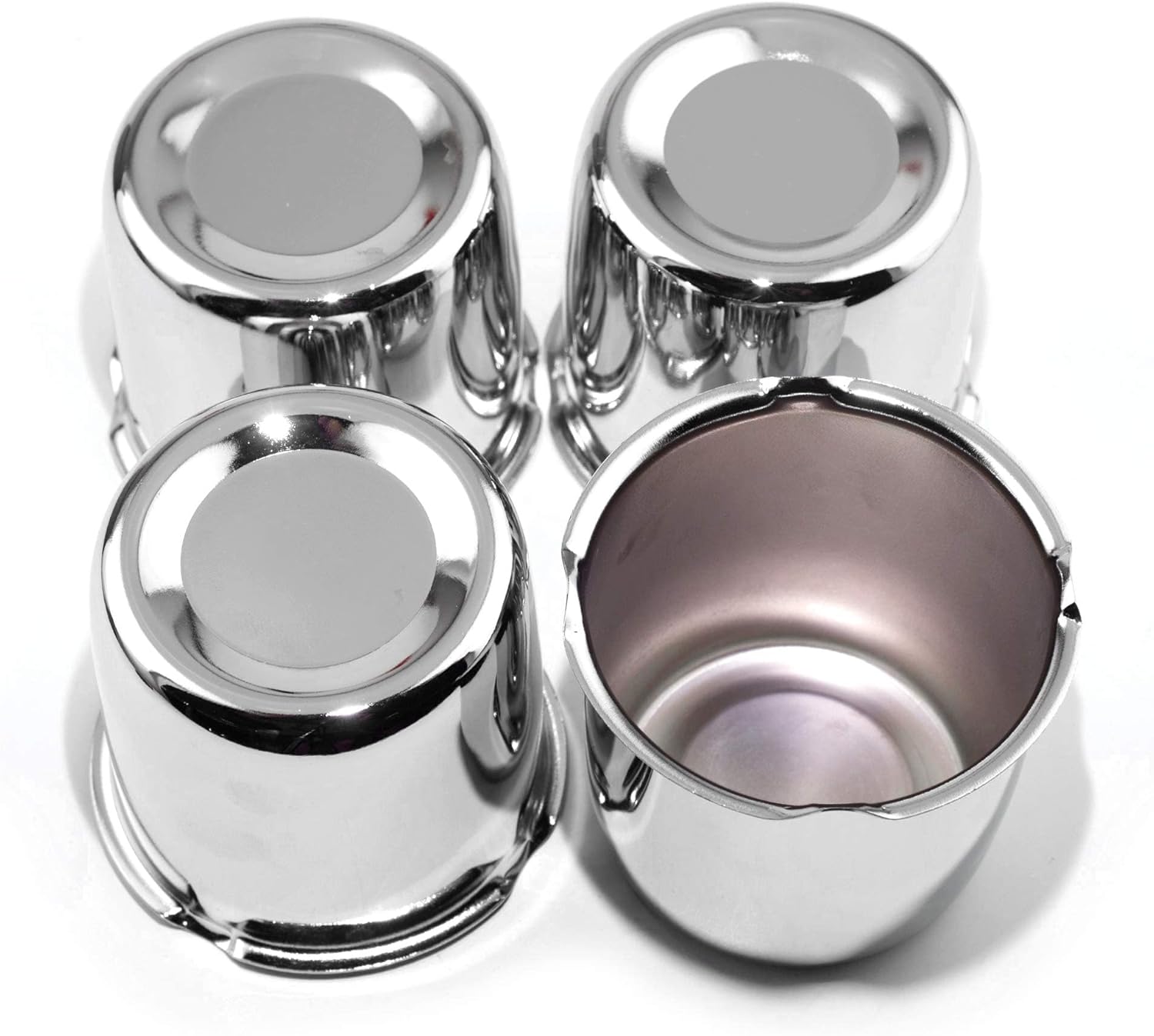 Set of 4 Car Push Through Center Caps for 3.31inch Center Bore Auto, Truck or Trailer Wheels and Rims (Silver) : Everything Else