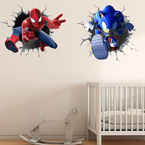 Miniatura 5 de Paquete mixto de 2 calcomanías de pared juego de pared 3D bricolaje dormitorio sala de estar fondo calcomanías de pared para habitación de niños