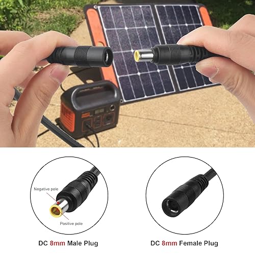 Miniatura 10 de Adaptador solar divisor de 0.315 in, DC8mm hembra y macho Combiner Cable adaptador divisor en Y para panel solar, estación de energía portátil