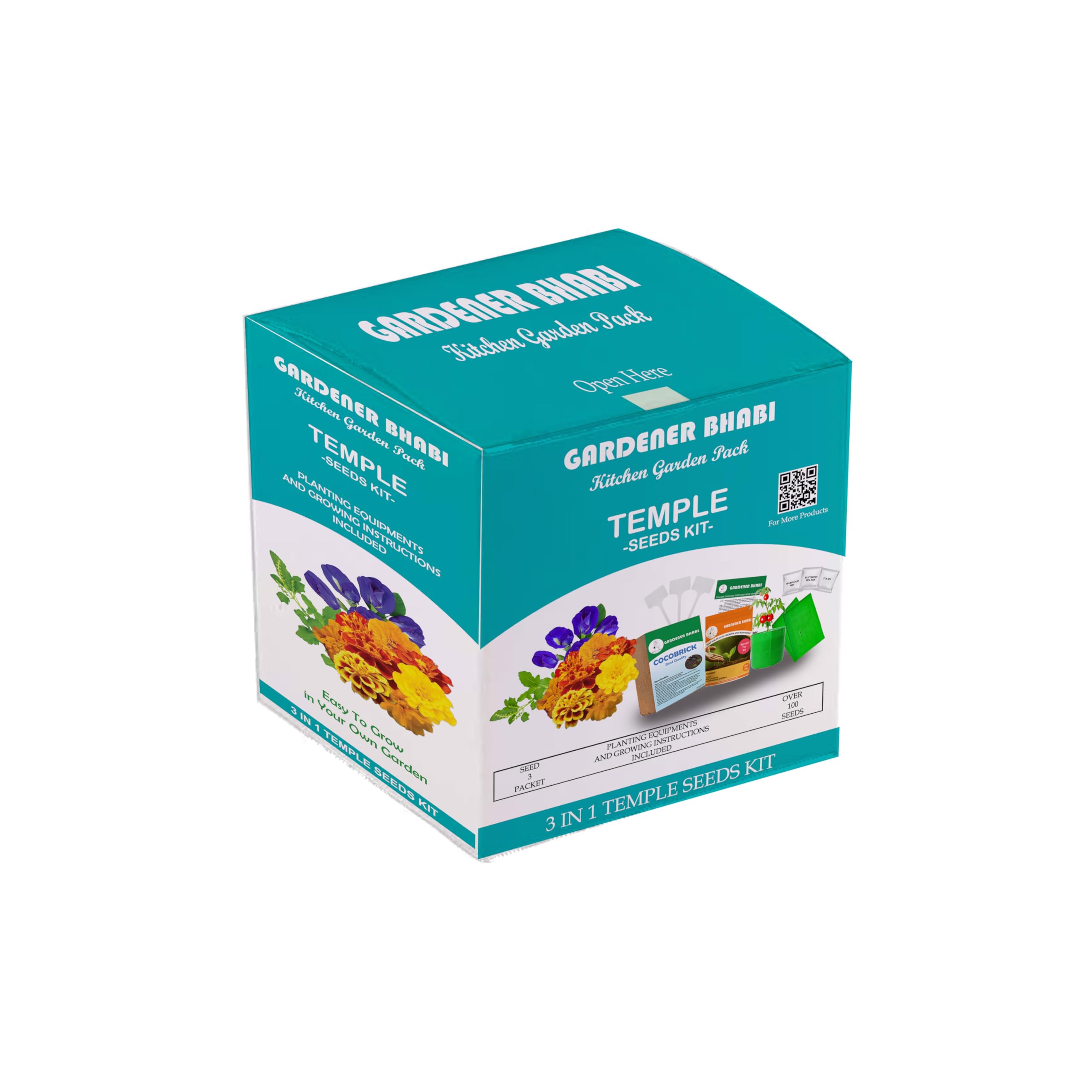 Temple Offering kit (Tulsi Seeds, Marigold Seeds & Butterfly Pea) Flower Plant Seeds DIY Kit of Flower Seeds for Home Garden-image-35