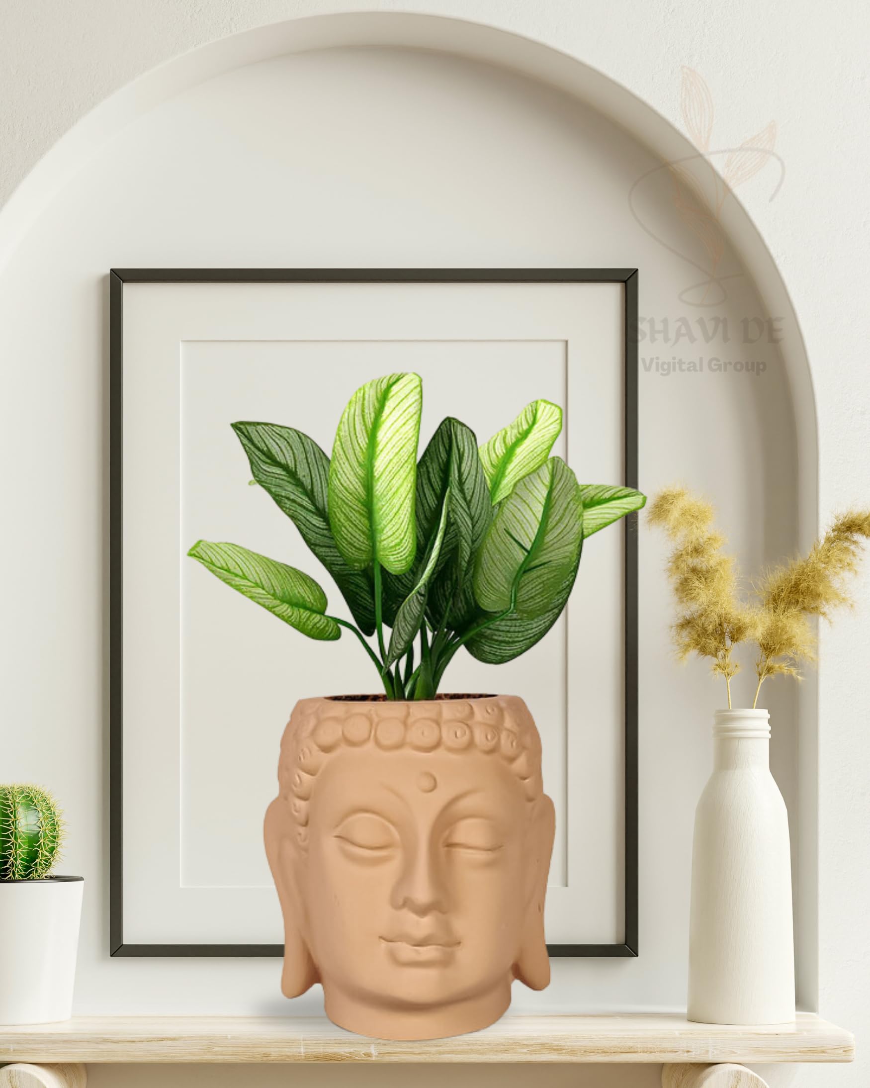 SHAVI DE Buddha 3.5 Ceramic Pots for Indoor Plants, Planters, Flower, Pots, gamla,Outdoor,Balcony,Home,Round,Garden, Office Decor,Succulent (H - 9 X D - 8.5 cm) (Ginger) (B0CPT7NJHV) Amazon Price History, Amazon Price Tracker