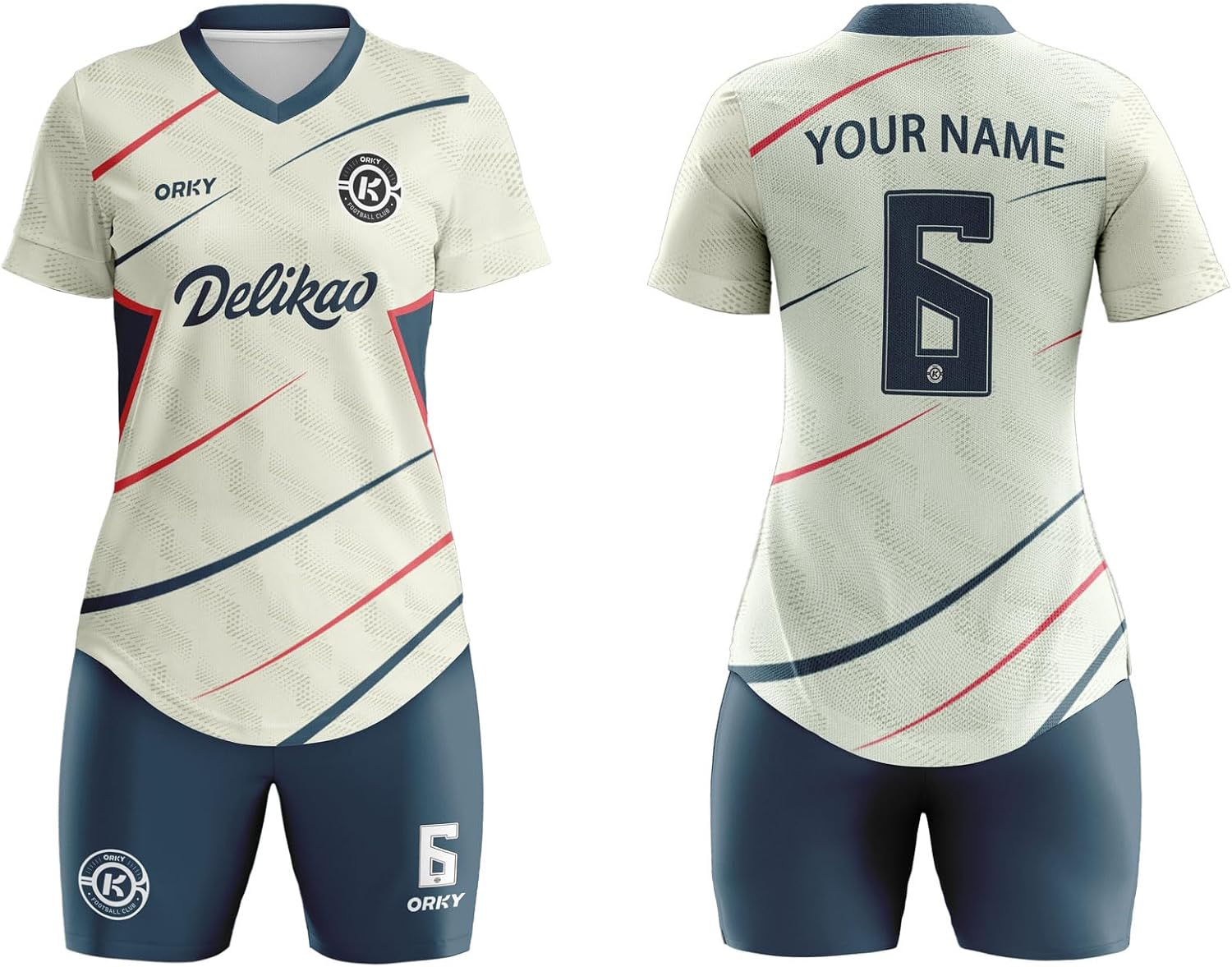 ORKY Custom Women Soccer Jersey, Design Team Futbol Kit, Semi Professional Football Shirt Short Maker