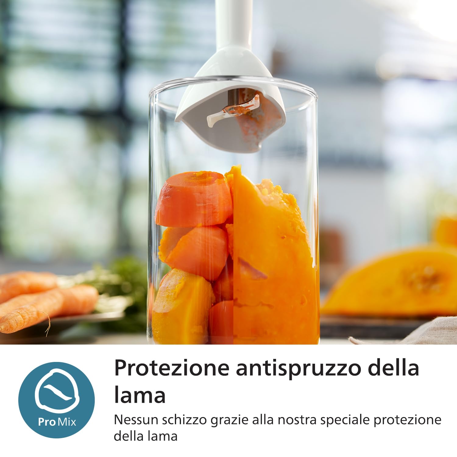 Philips Daily Collection Frullatore a Immersione – Tecnologia ProMix per Mescolatura Rapida, Motore 650W, Protezione Antischizzo, Design Ergonomico, Pulsante di Rilascio Facile, Bianco (HR2534/00)