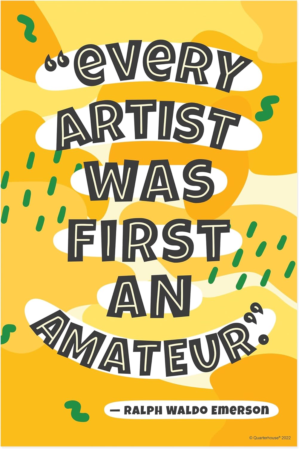 Quarterhouse 4 Poster Art Motivation Set, Art Classroom Learning Materials for Pre-K and K-12 Students and Teachers, 12 x 18 Inches, Made in USA