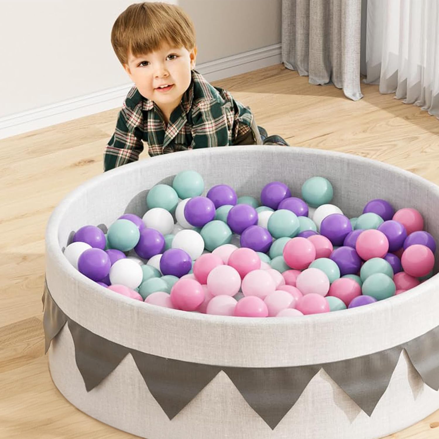 BalanceFrom Play Pit Balls Toy Set for Kids with Mesh Bag, Rainbow or Pastel Colors – Crush-Proof Plastic for Ball Pits, Playhouses, Bounce Houses, Pools, Tents, and Birthday Parties