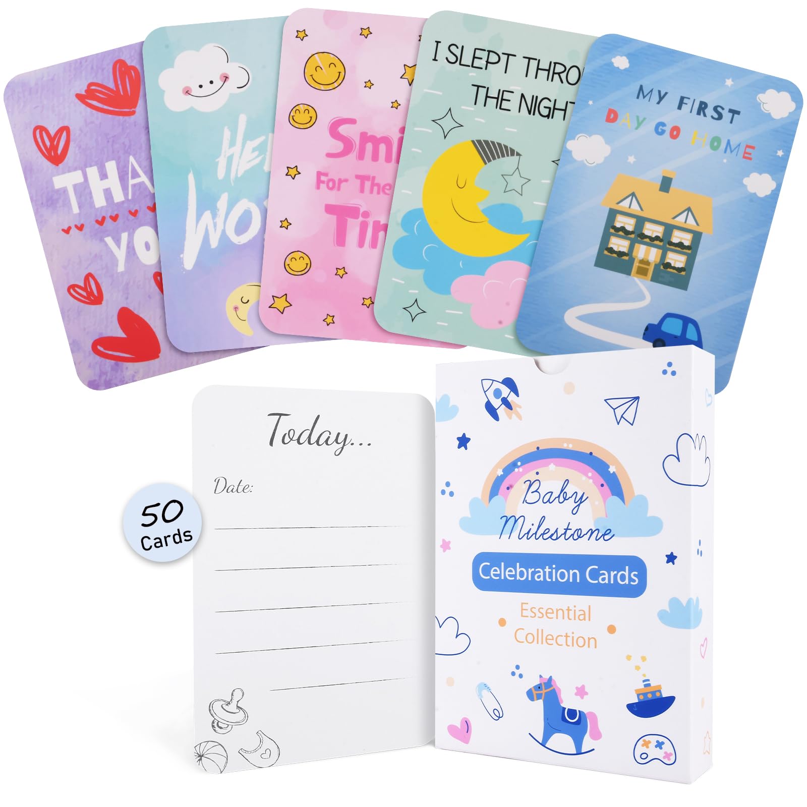 HAGOT 50 Baby Milestone Cards in Gift Box
