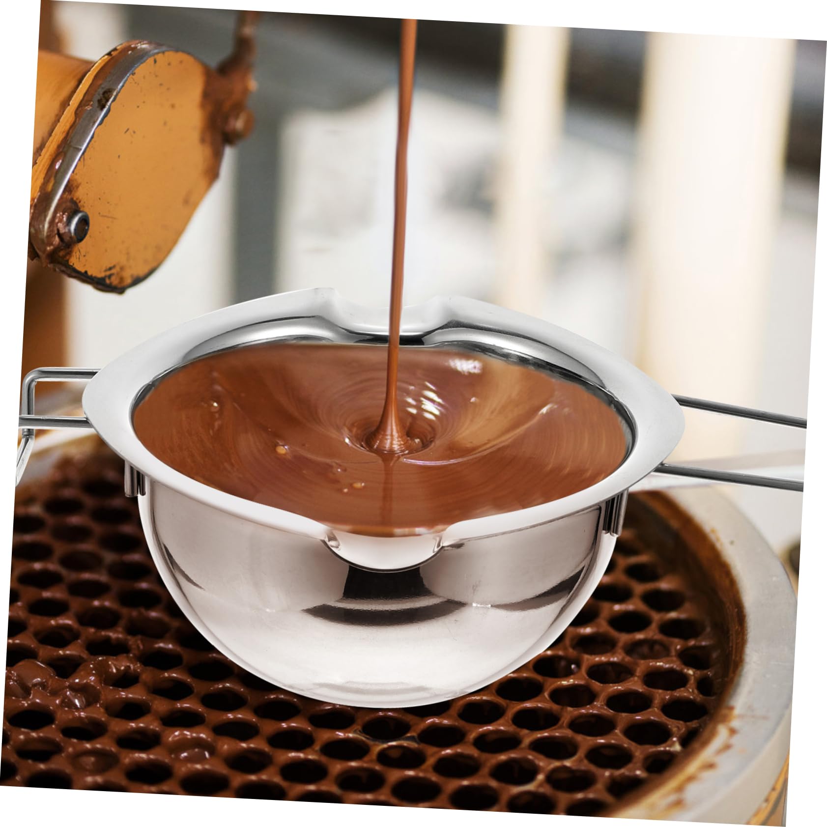 VINTORKY Professional Grade Chocolate Melting Pot Heat Melt Quickly Stainless Steel Construction Random