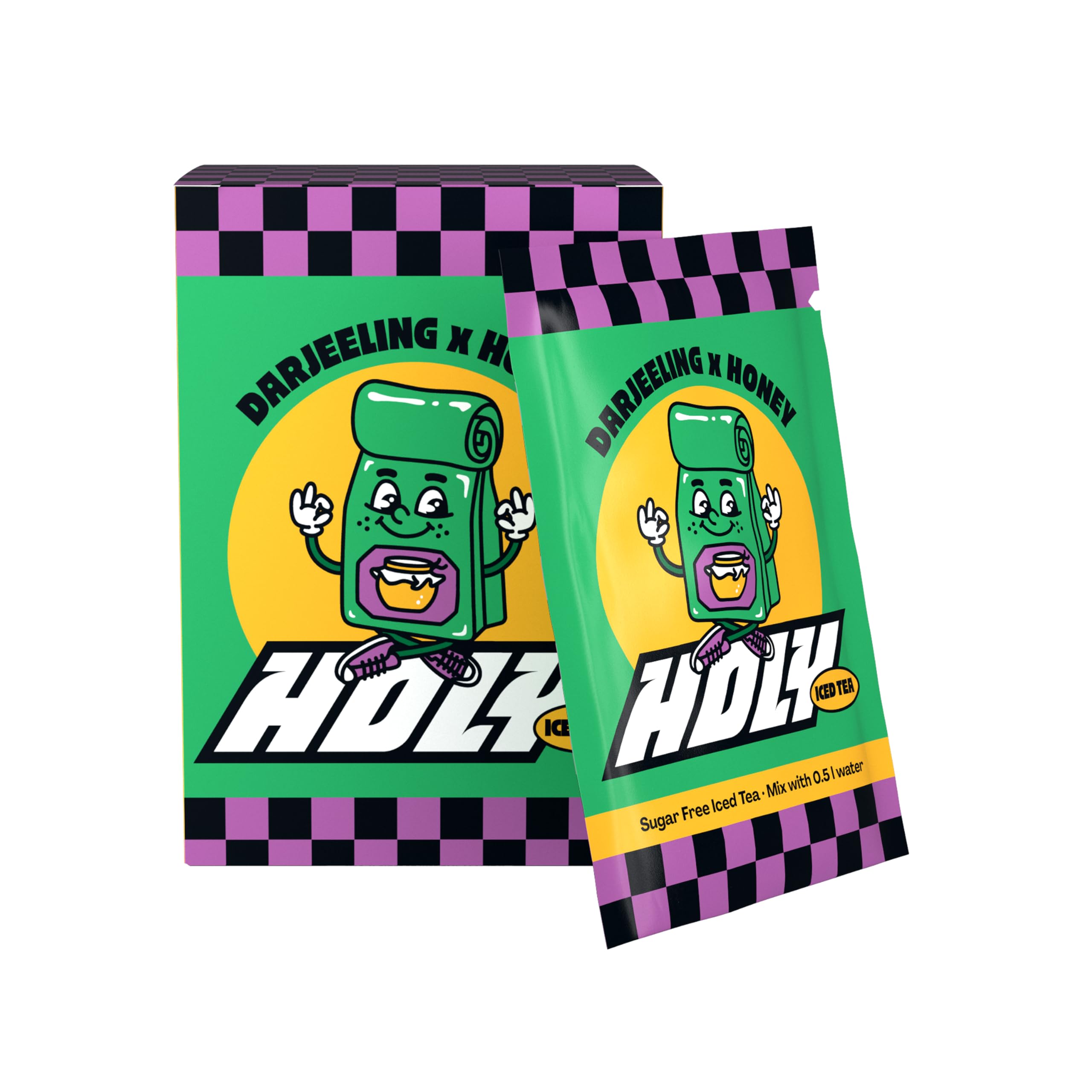 HOLY Iced Tea® 10er Probier-Box 'Honey Darjeeling x Black Tea' mit Honig Schwarztee Geschmack Pulver | 10 Portionen mit Antioxidantien | Zuckerfreier Eistee | Vegan mit natürlichen Aromen